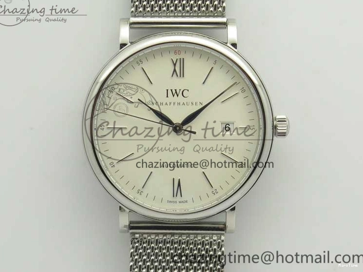 MIROTIME 0520 Portofino Automatic SS MKF 1:1 Best Edition White Dial On SS Mesh Bracelet A2892 V TechFriendly 7205